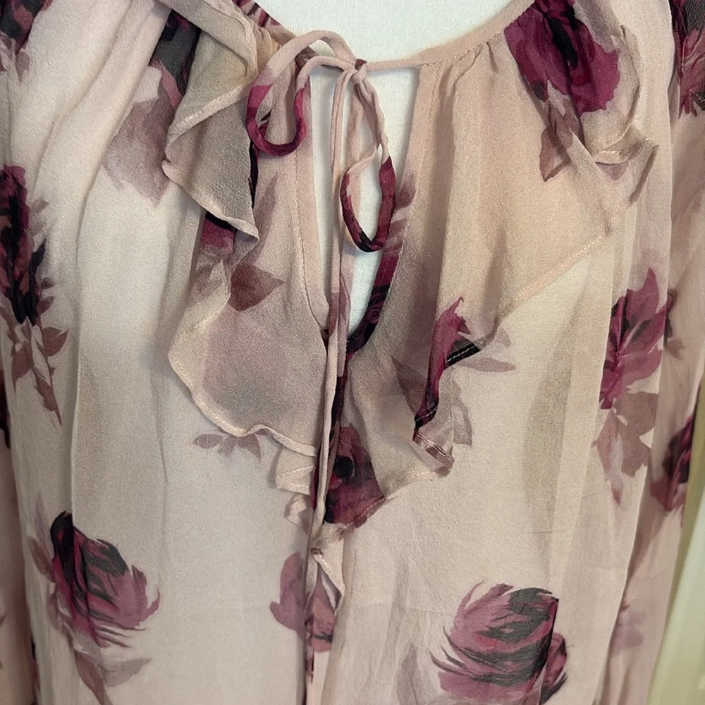 Kate‎ Spade Pink Floral Sheet Blouse, Size M/L